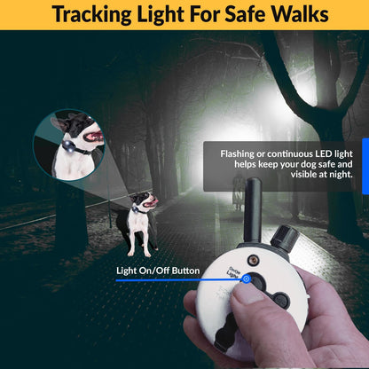 E-Collar Humane Dog Training Collar with Remote, 100 Safe Tapping Stimulation Levels, Night Light, Waterproof, Rechargeable, 1/2 Mile 1 Small-Medium Dog, Zen